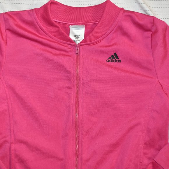 adidas Jackets & Coats Adidas Girls Pink Track Jacket Sz Xl Poshmark